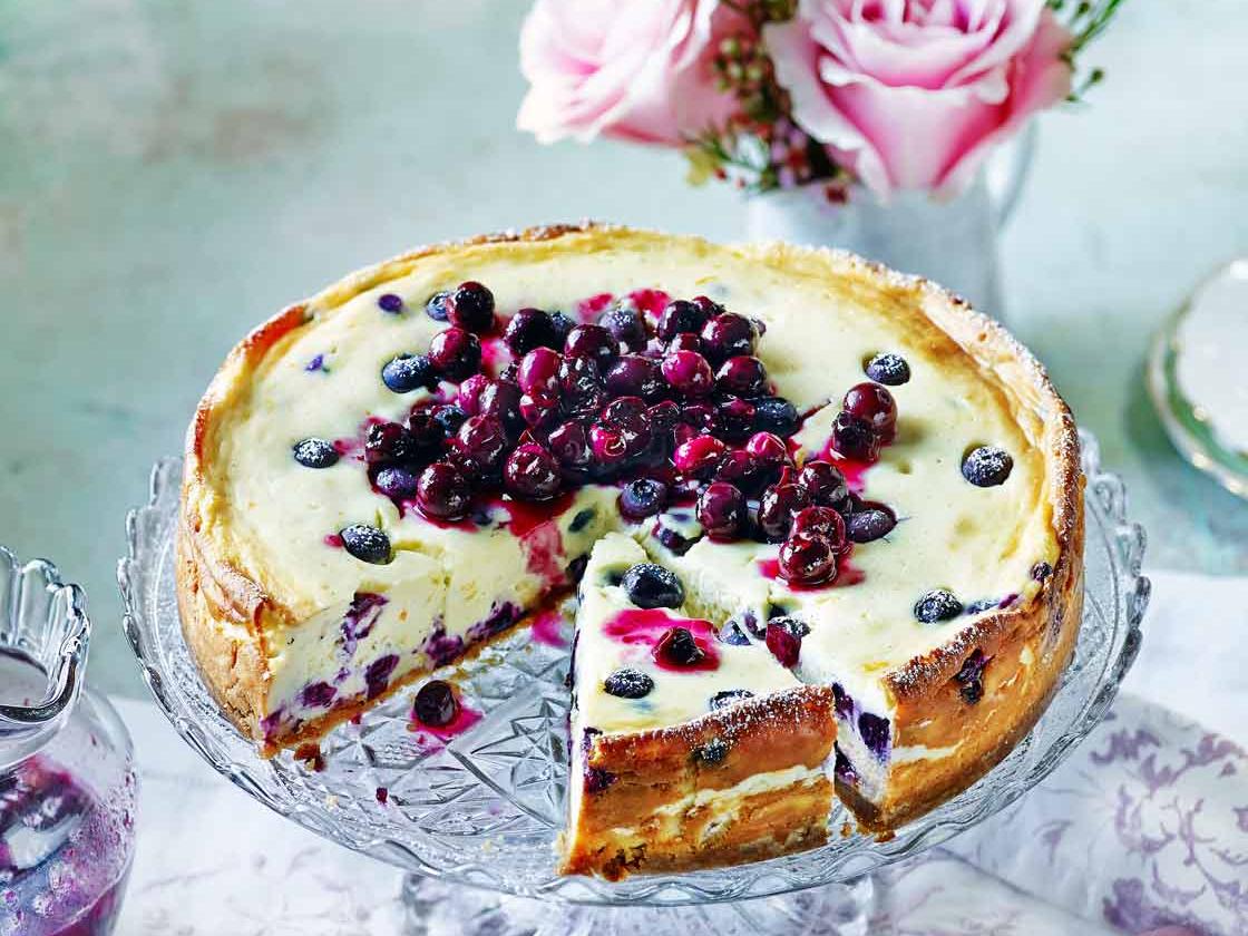 Baked Blueberry Cheesecake With Blueberry Compote Sainsbury S Magazine