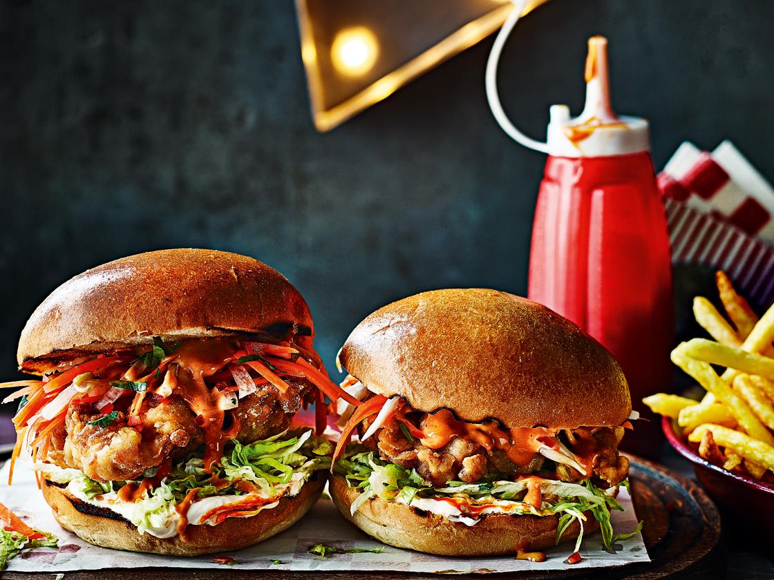 Chick 'n' Sours Korean fried chicken burger recipe | Sainsbury`s Magazine