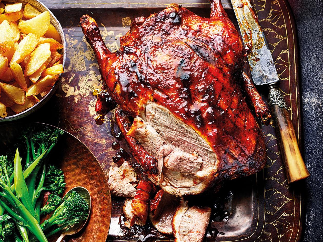 Roast Crispy Duck With Cranberry Glaze Sainsbury S Magazine