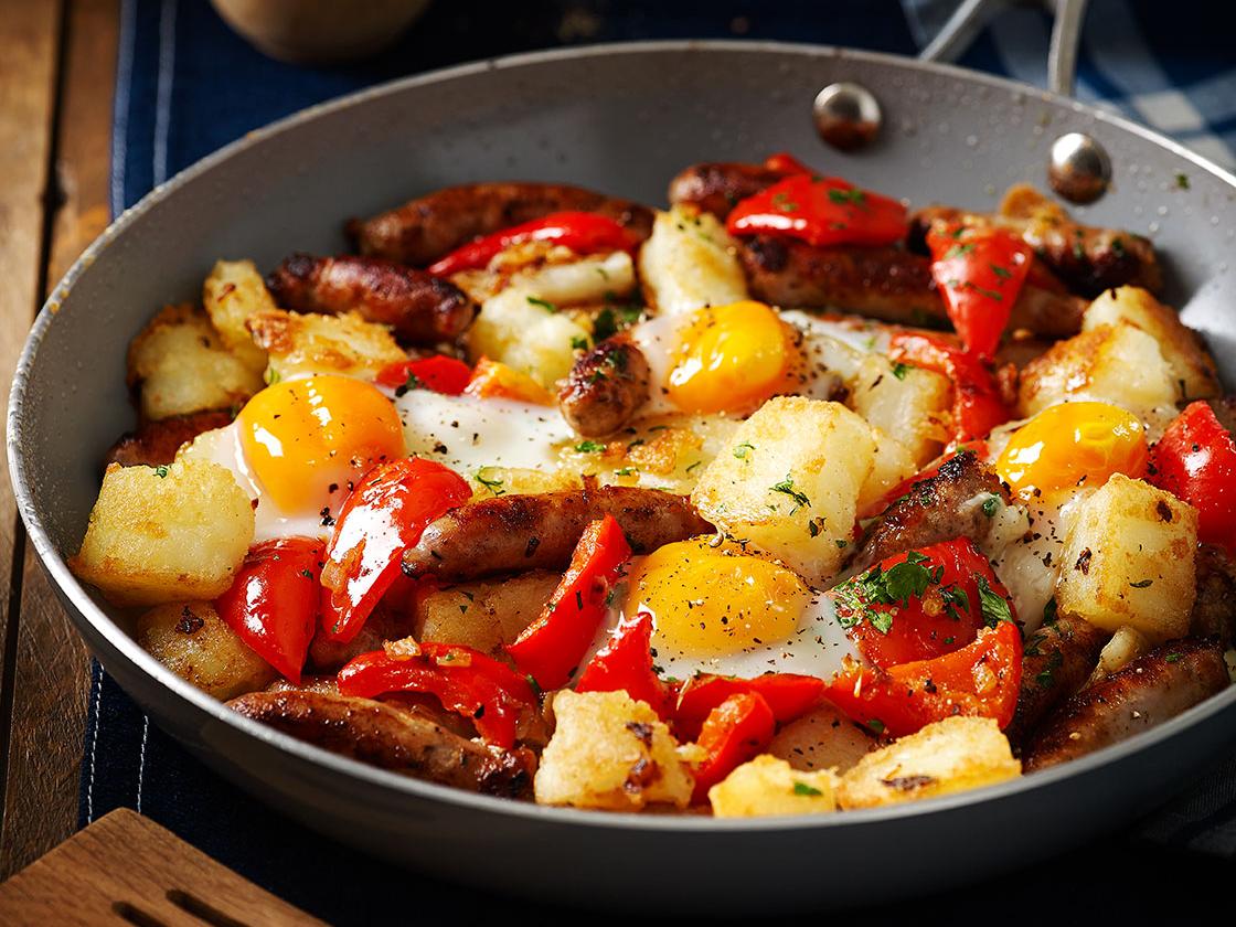 Chipolata and potato hash