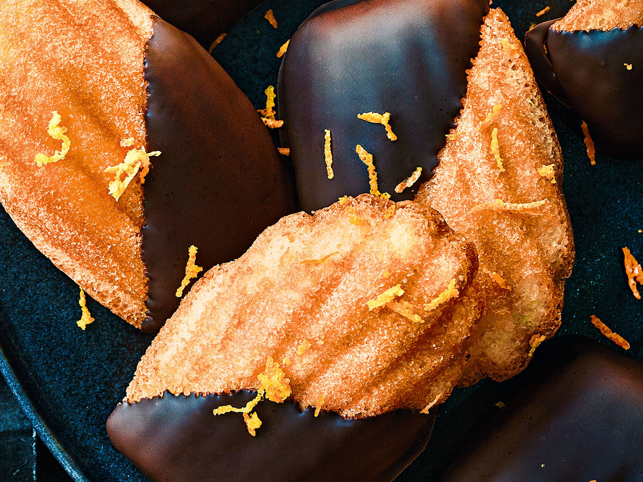 Boozy choc-orange madeleines recipe | Sainsbury`s Magazine