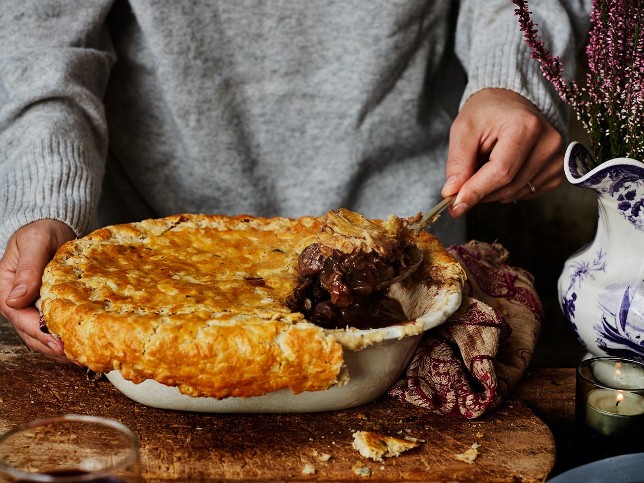 Venison And Red Wine Pie Recipe Sainsbury S Magazine