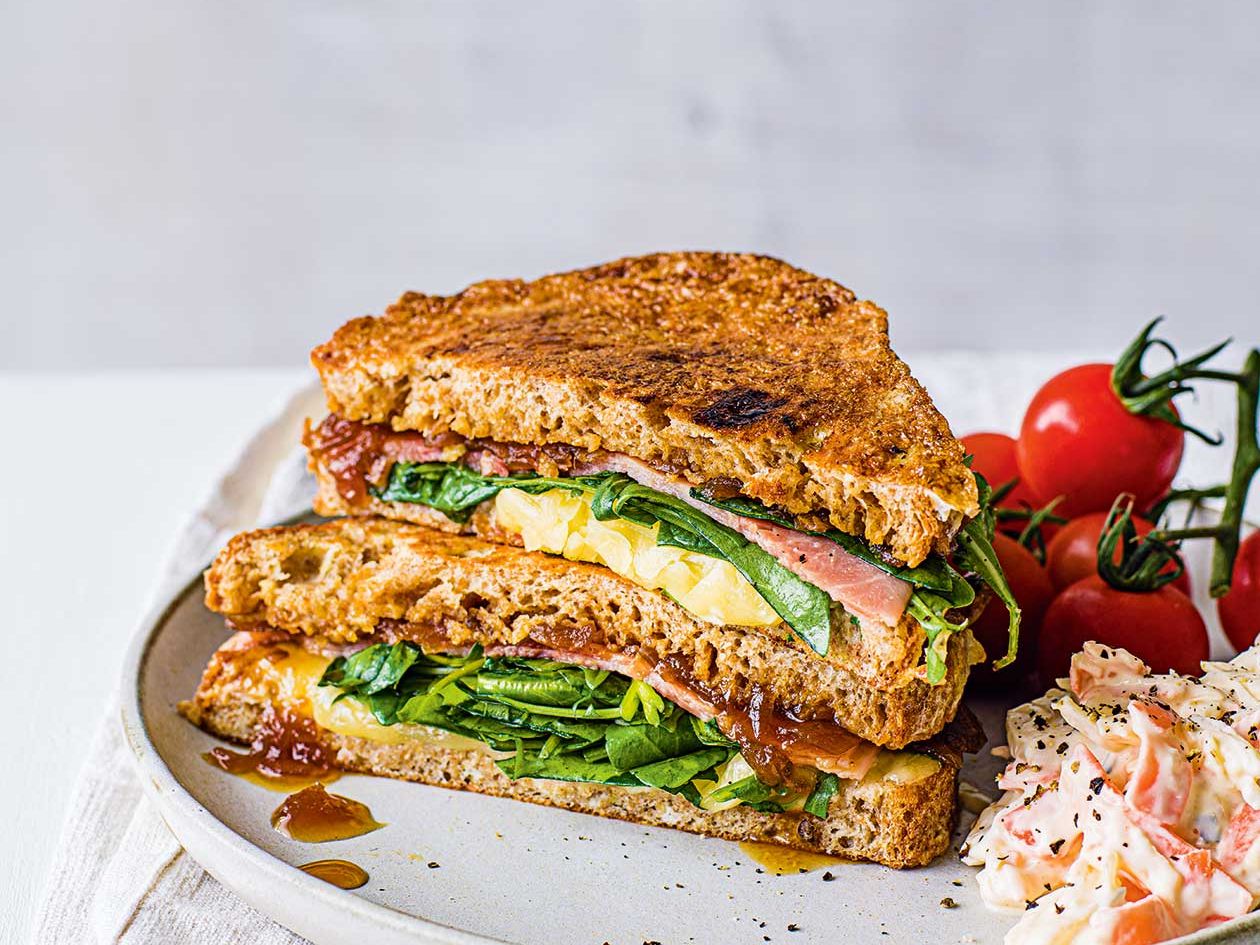 Ploughman s eggy bread sandwich