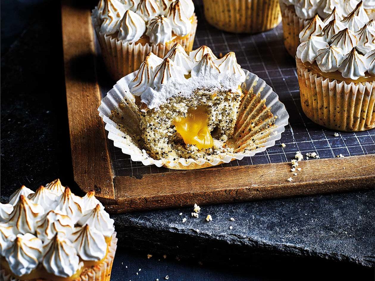 Lemon And Poppy Seed Meringue Cupcakes Recipe Sainsbury S Magazine