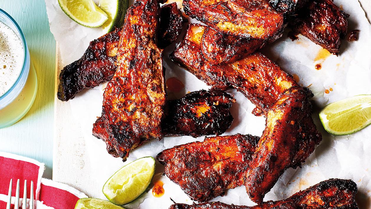 image of Jerk Pork Belly With Mango Slaw recipe by Sainsbury’s Magazine