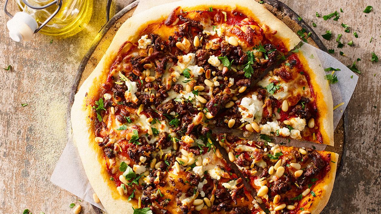 image of Turkish-Style Pizza recipe by Sainsbury’s Magazine