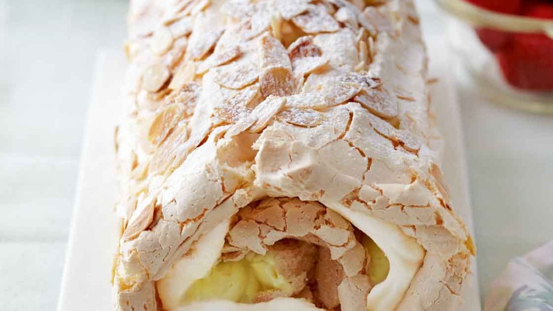 image of Lemon Meringue Roulade recipe by Sainsbury’s Magazine