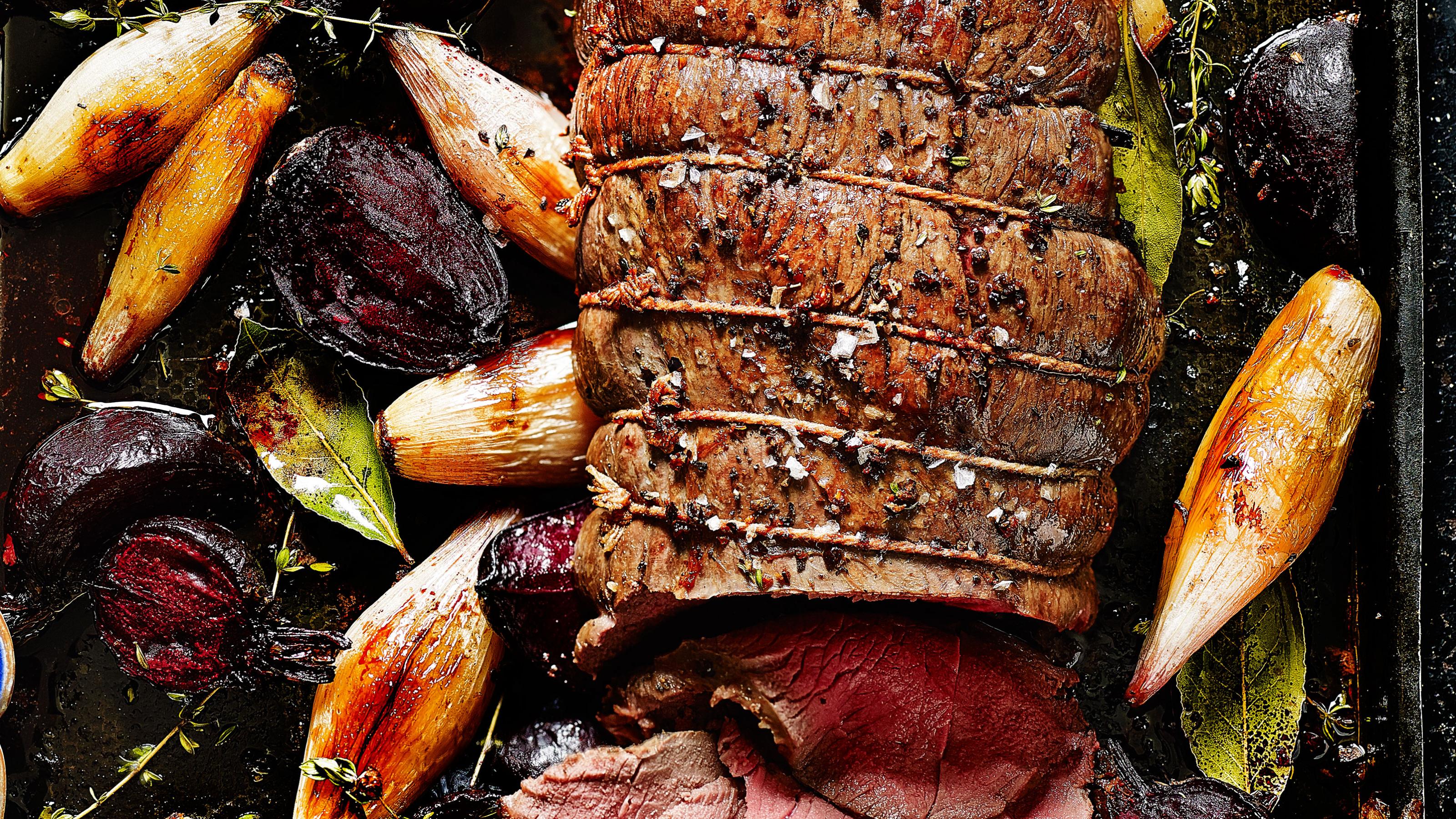 Roast Venison Haunch With Beetroot, Shallots And Horseradish | Sainsbury`s  Magazine