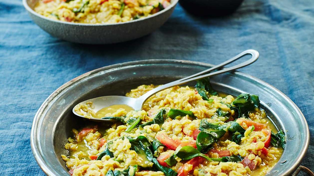image of Lentil and Spinach Dhansak recipe by Sainsbury’s Magazine