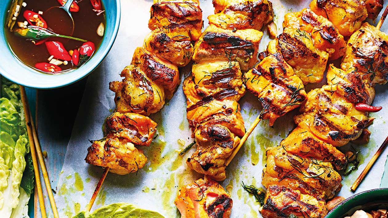 image of Vietnamese-Inspired Fish Skewers recipe by Sainsbury’s Magazine image of Vietnamese-Inspired Fish Skewers recipe by Sainsbury’s Magazine