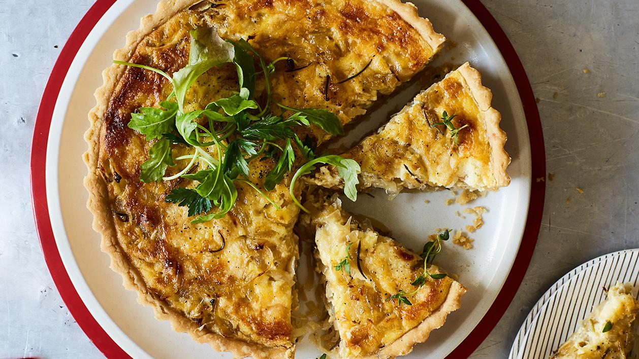 image of French Onion Soup Tart recipe by Sainsbury’s Magazine