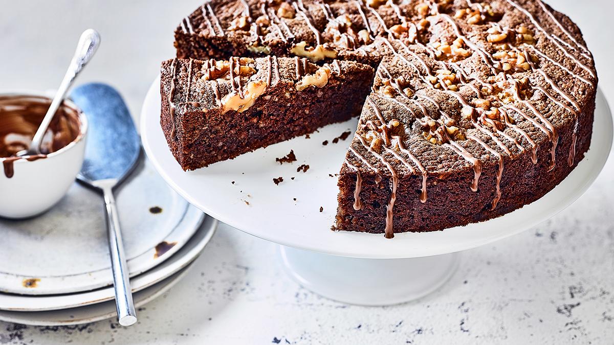 image of Swiss Chocolate & Walnut Cake recipe by Sainsbury’s Magazine