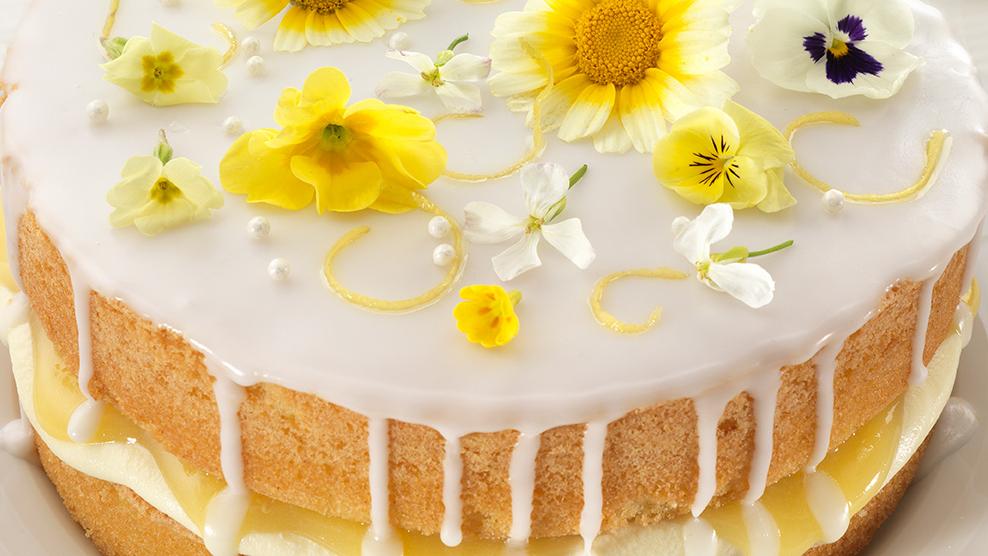 image of Lemon and Elderflower Drizzle Cake recipe by Sainsbury’s Magazine