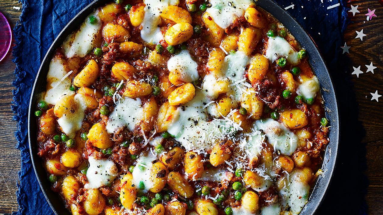 image of Speedy Sausage Gnocchi Gratin recipe by Sainsbury’s Magazine
