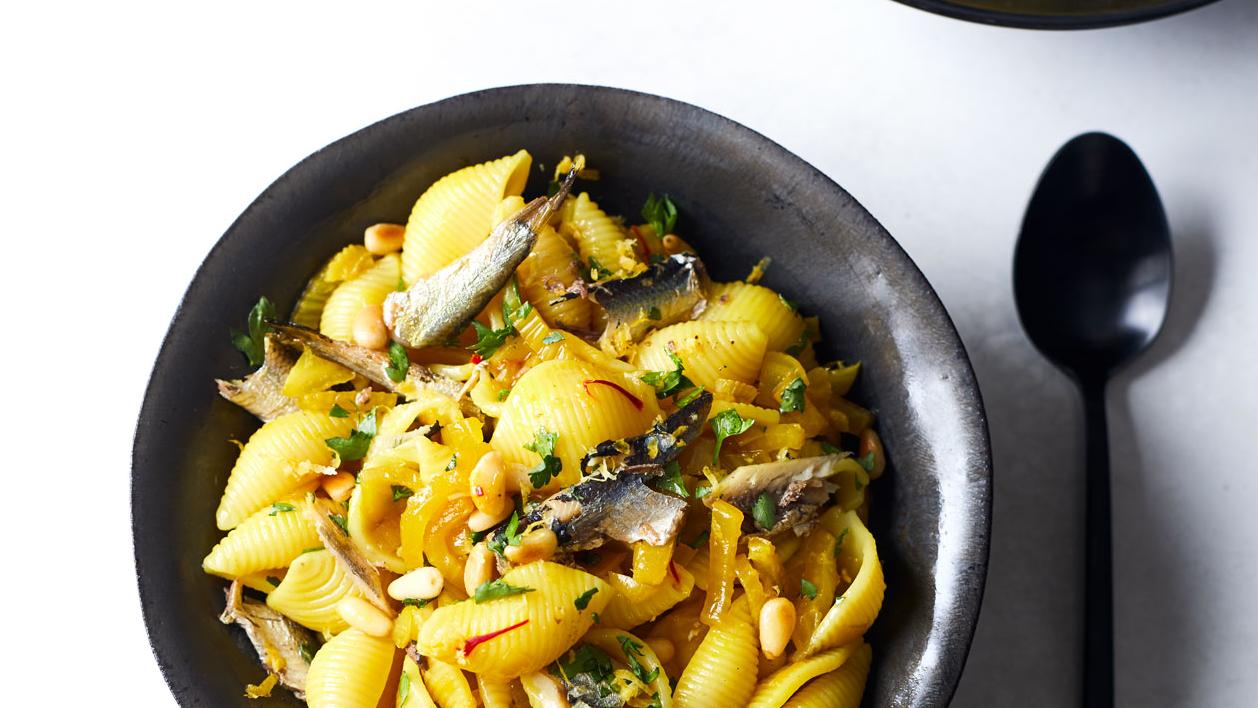 Pasta Shells With Sardines Fennel And Saffron Recipe