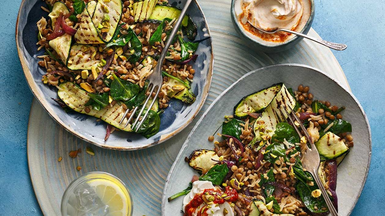 image of Middle Eastern Rice Bowl With Spicy Yogurt recipe by Sainsbury’s Magazine