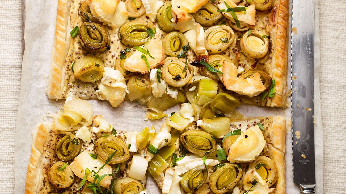 image of Leek and Goats’ Cheese Tart recipe by Sainsbury’s Magazine