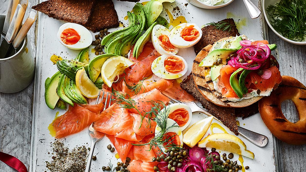 image of Smoked Salmon Breakfast Platter recipe by Sainsbury’s Magazine