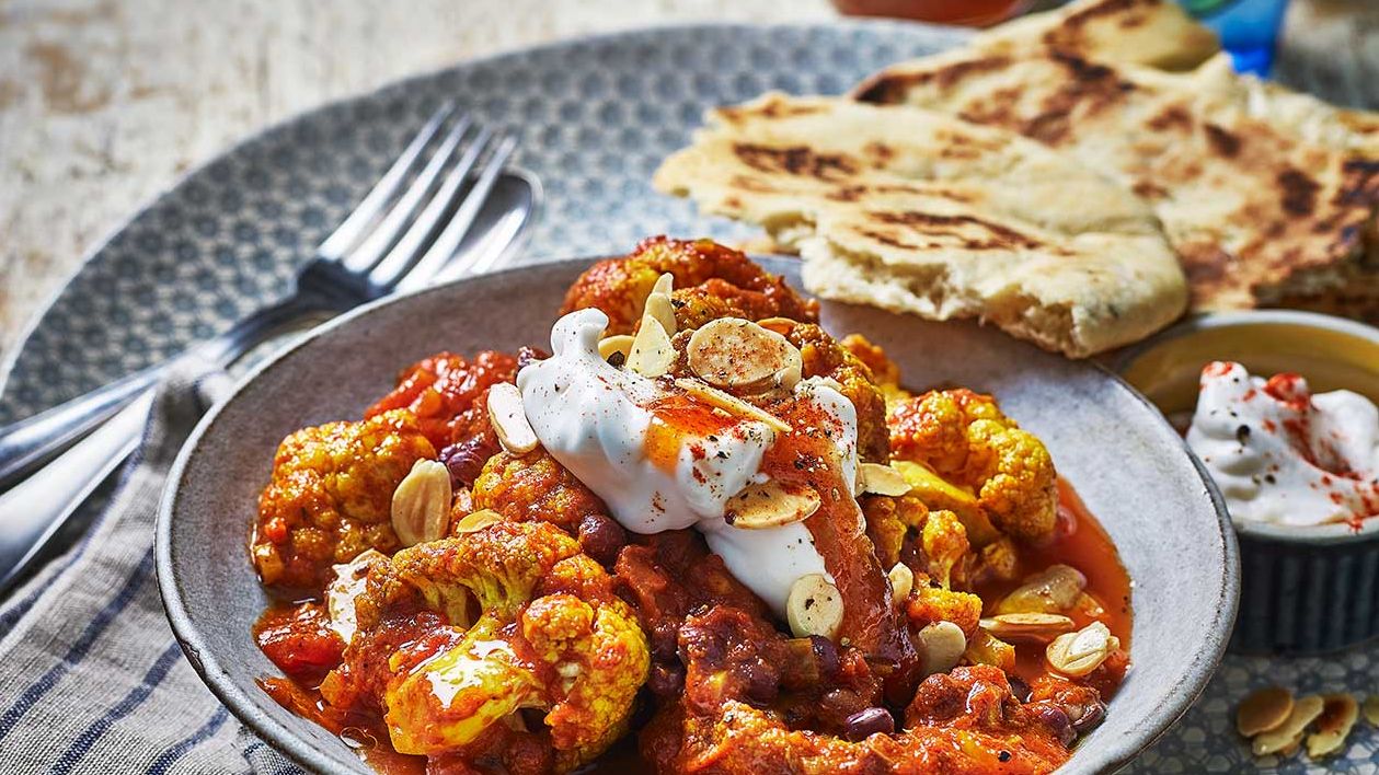 image of Masala Cauliflower and Aduki Bean Curry recipe by Sainsbury’s Magazine