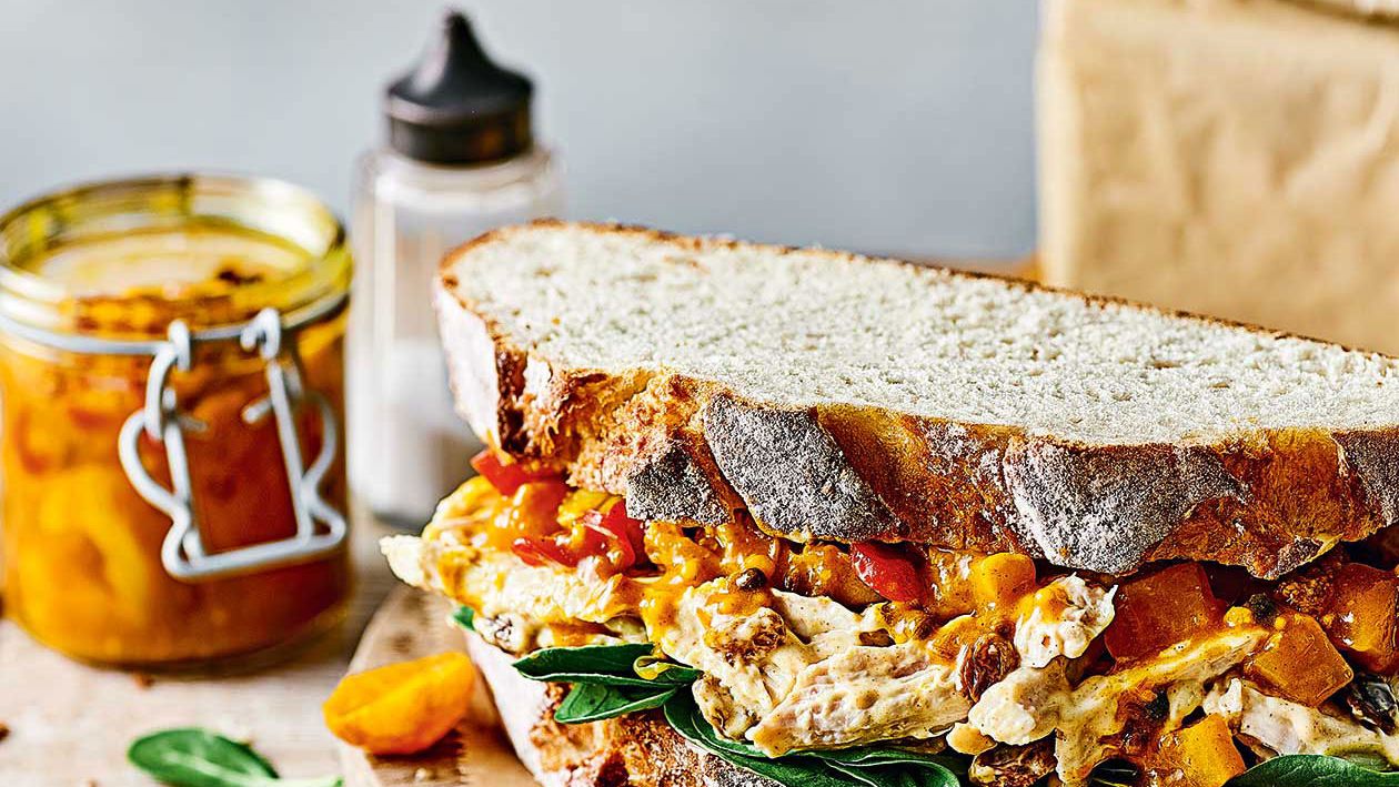 image of Coronation Chicken and Mango Piccalilli Sandwich recipe by Sainsbury’s Magazine