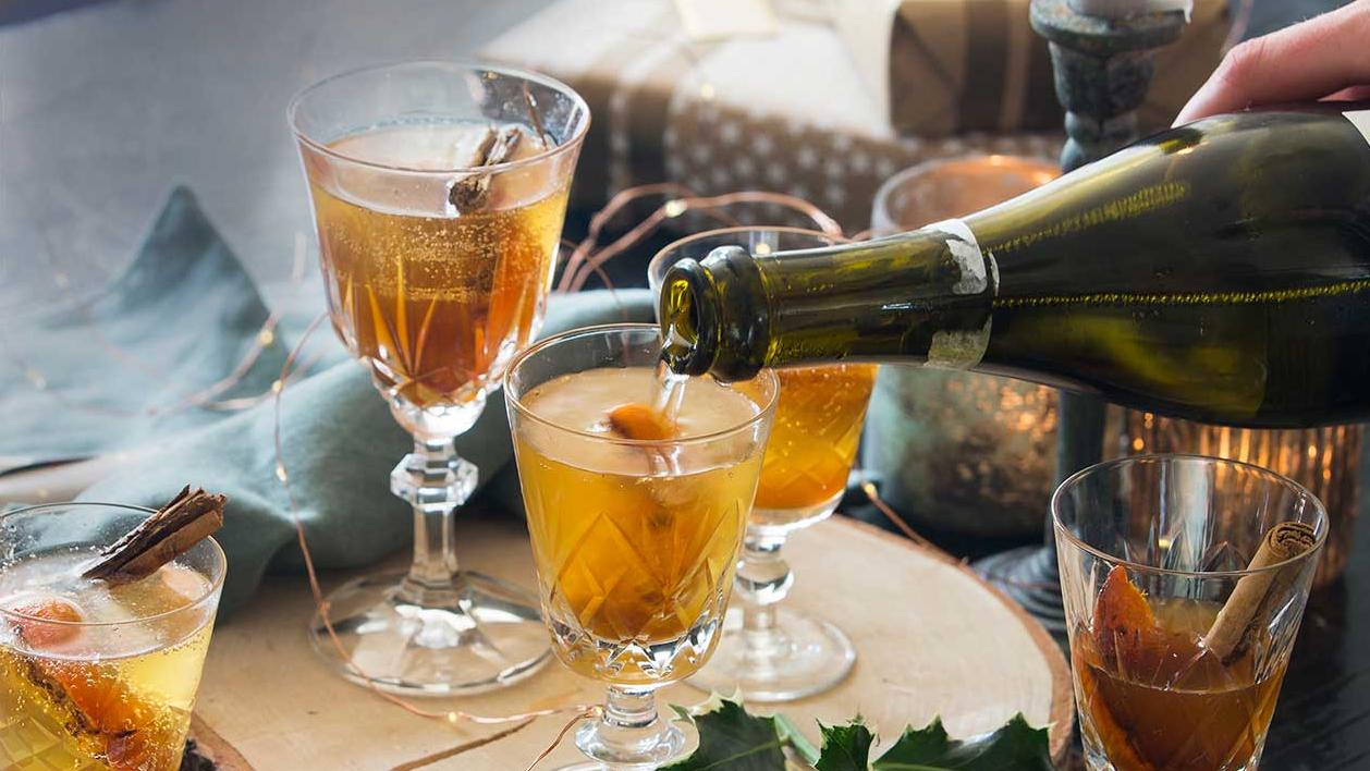 image of Caramelised Clementine and Sherry Cocktail recipe by Sainsbury’s Magazine