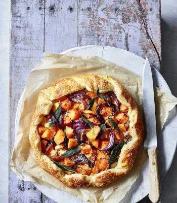 Butternut squash, sage and ricotta open-crust pie