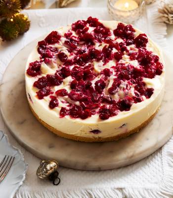 White chocolate, cranberry & amaretto cheesecake from Billington's