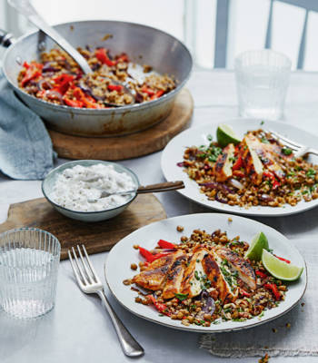 Chicken, lentil and quinoa pilaf