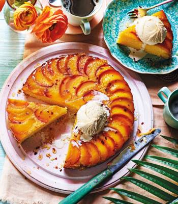 Hot honey peach cornbread