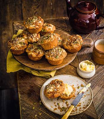 Marmite, cheddar and crunchy seed muffins