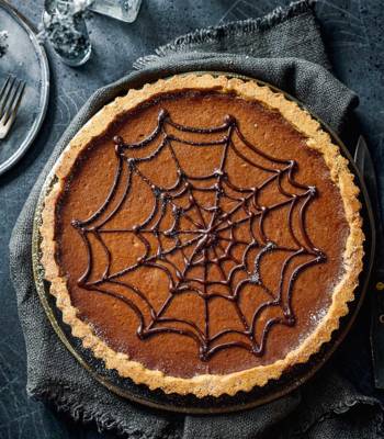 Pumpkin pie with pecan pastry
