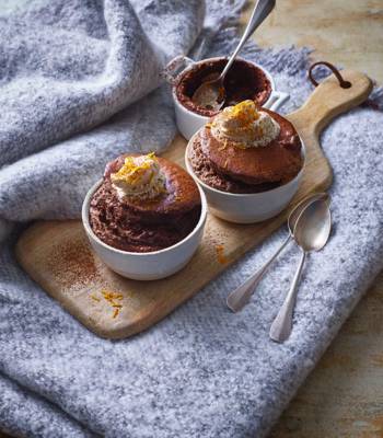 Lighter chocolate-orange soufflés