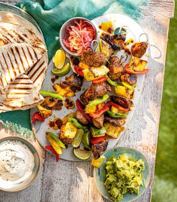 Pork and pineapple skewers