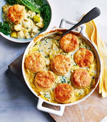 Smoked cod cobbler