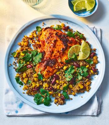 Chipotle cod with zesty quinoa
