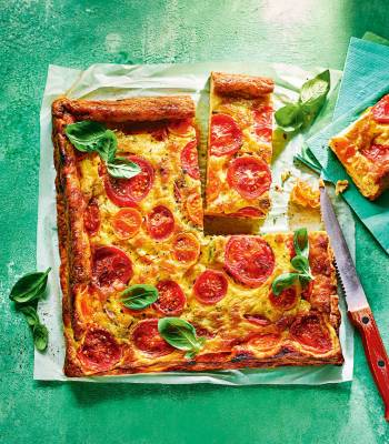 Summer tomato and anchovy slice