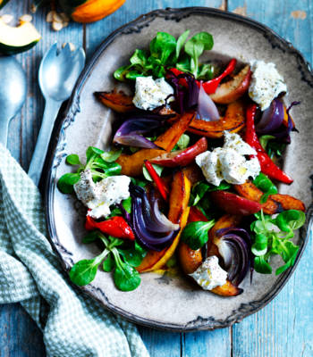Roasted squash and apple salad with goats' cheese