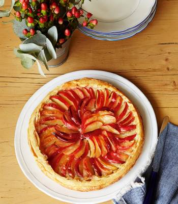 Apple tart with caramel ice cream