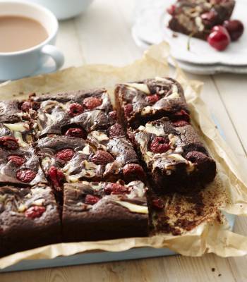 Marbled cherry chocolate brownies
