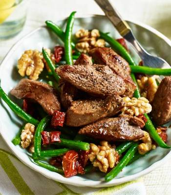 Duck, green beans and walnuts