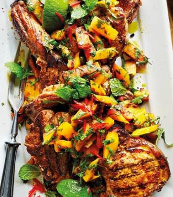 Mexican-spiced lamb chops with charred butternut salsa