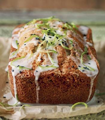 Black sesame and lime cake