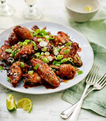 Sweet and sticky Korean-style hot wings