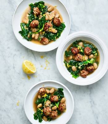 Sausage, kale and butter bean one-pot