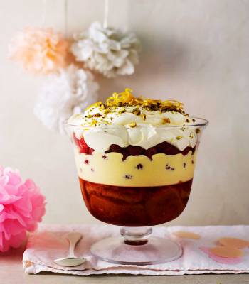 Lemon and raspberry prosecco trifle 