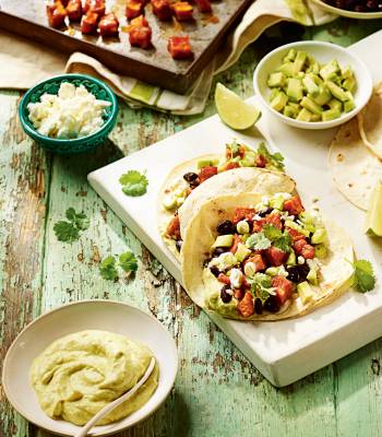 Avocado and sweet potato tacos