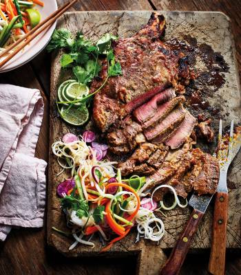 Gingered beef ribeye with noodle salad