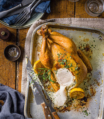 Creamy tarragon roast chicken