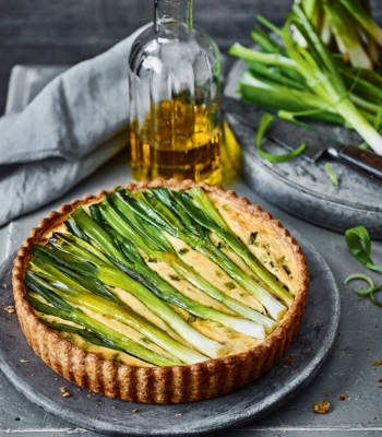 Crab and spring onion tart