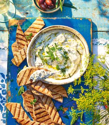 Feta and charred spring onion tzatziki